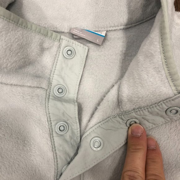 Columbia Sweater Adult Large Blue 1/4 Snap Two Tone Pullover Long Sleeve Fleece - Picture 5 of 7